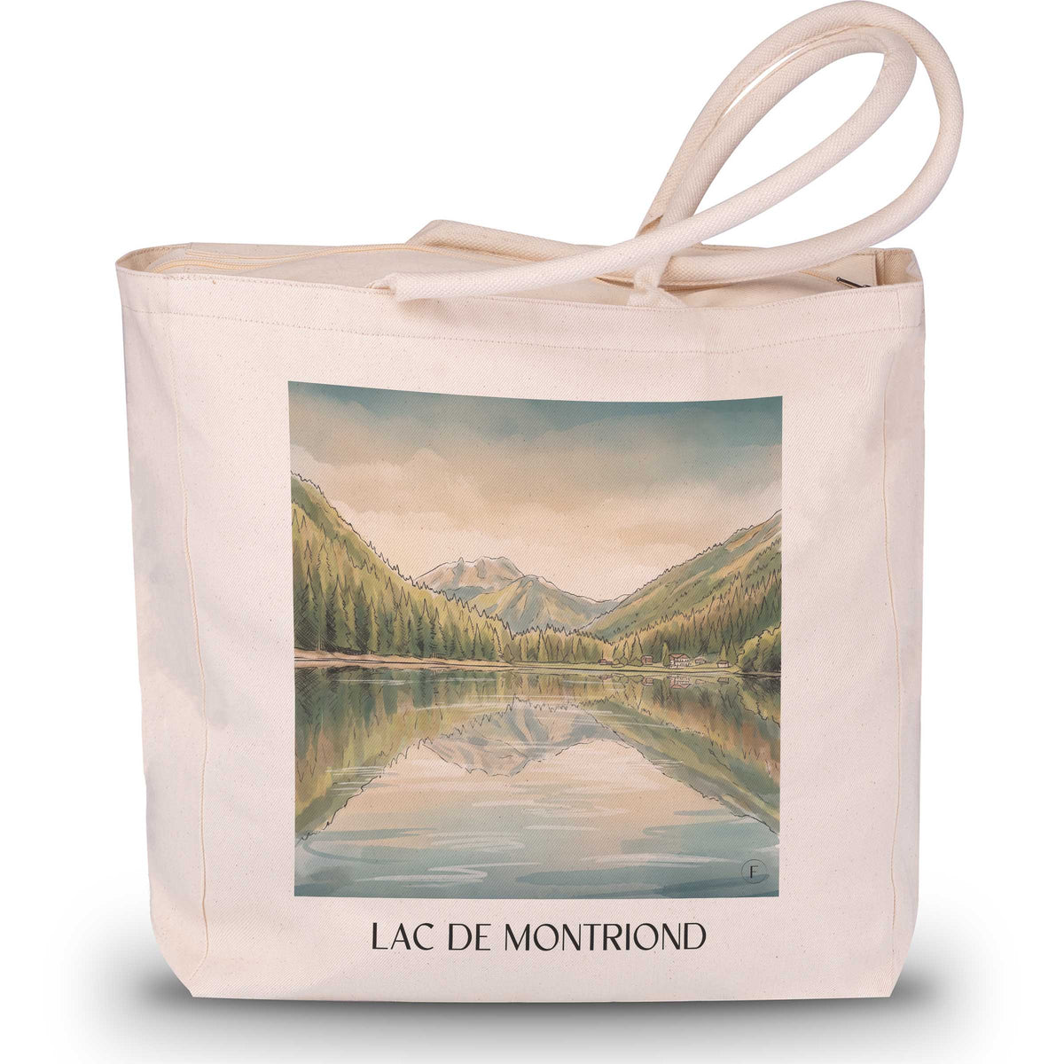 Lac de Montriond Shopping Tasche - Portes du Soleil - Frankreich Tote Bag - Einkaufstasche im Aquarell Stil