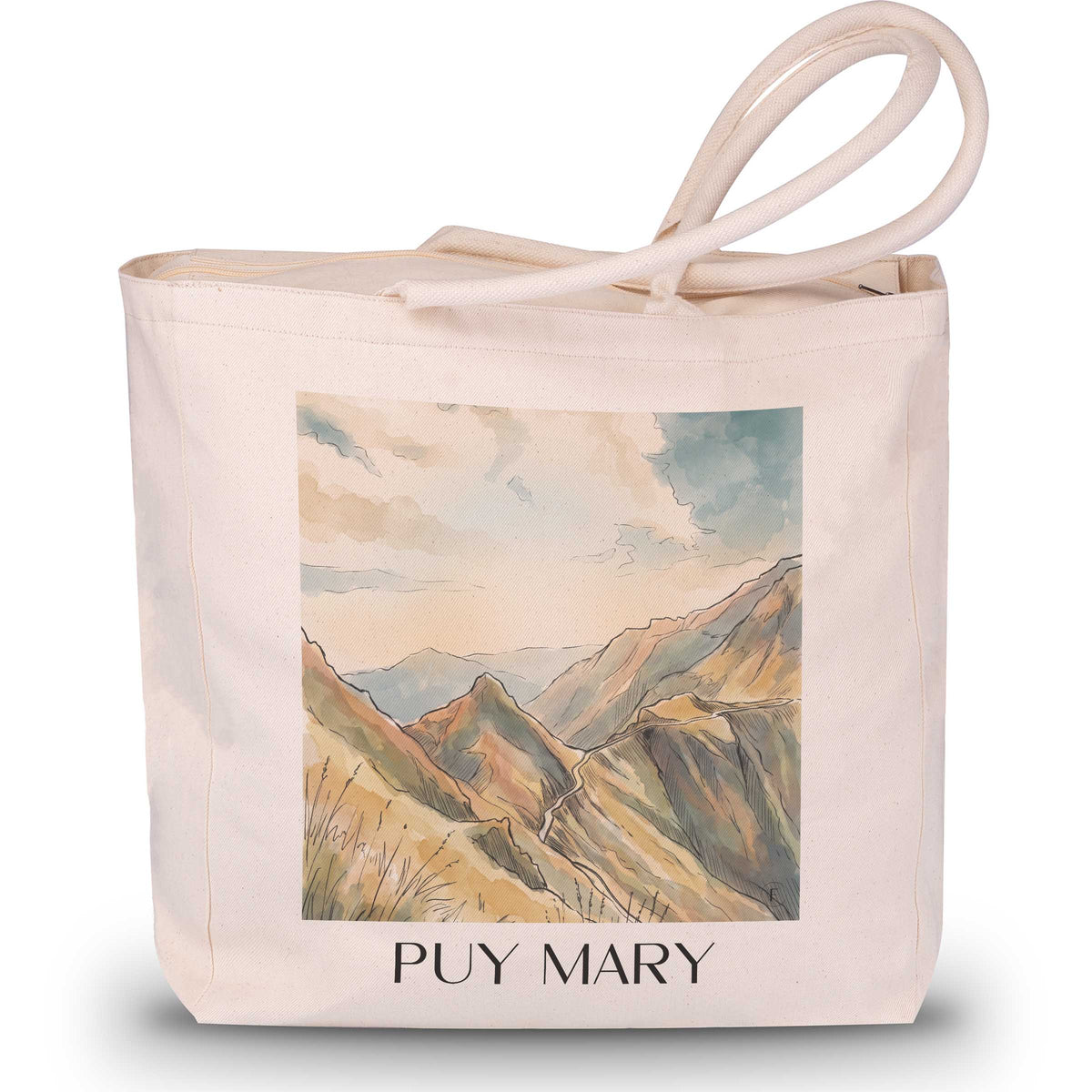puy-mary-monts-du-cantal-frankreich-einkaufstasche-aquarell