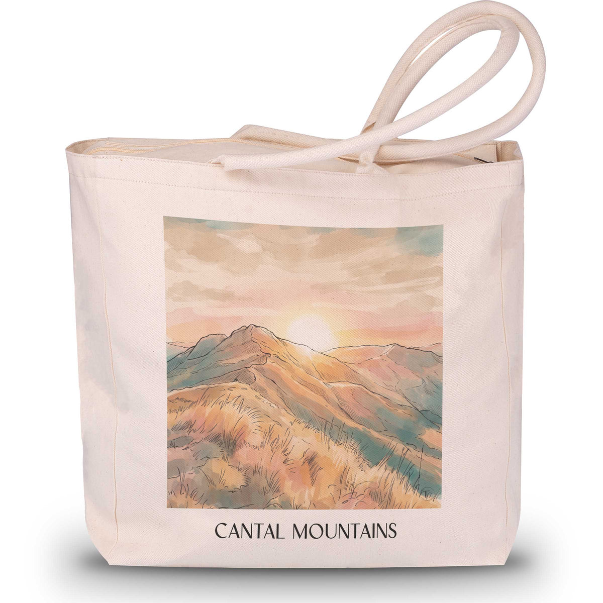Monts du Cantal Shopping Tasche - Frankreich - Frankreich Tote Bag - Einkaufstasche im Aquarell Stil