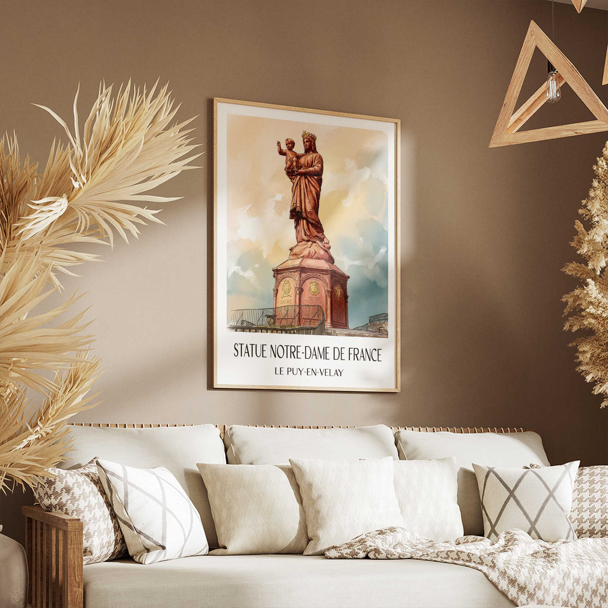 statue-notre-dame-de-france-le-puy-en-velay-frankreich-poster-aquarell