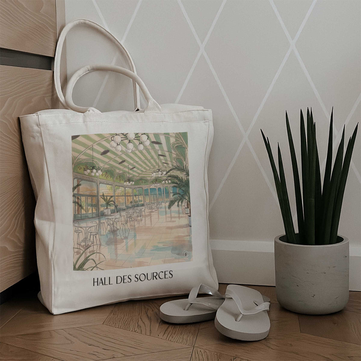 hall-des-sources-vichy-frankreich-einkaufstasche-aquarell