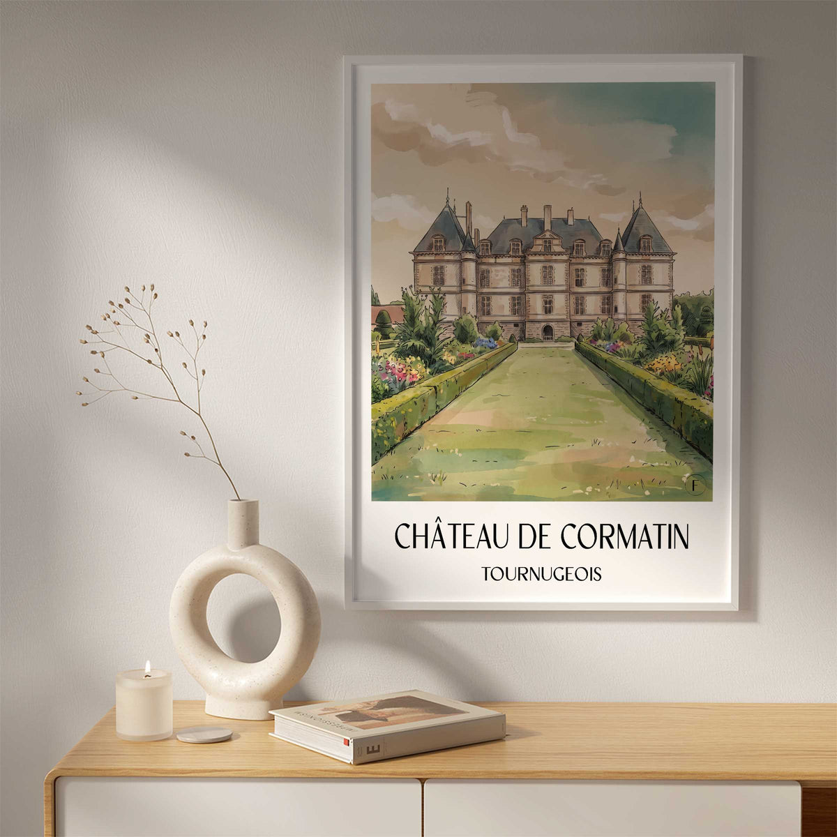 château-de-cormatin-tournugeois-frankreich-poster-aquarell