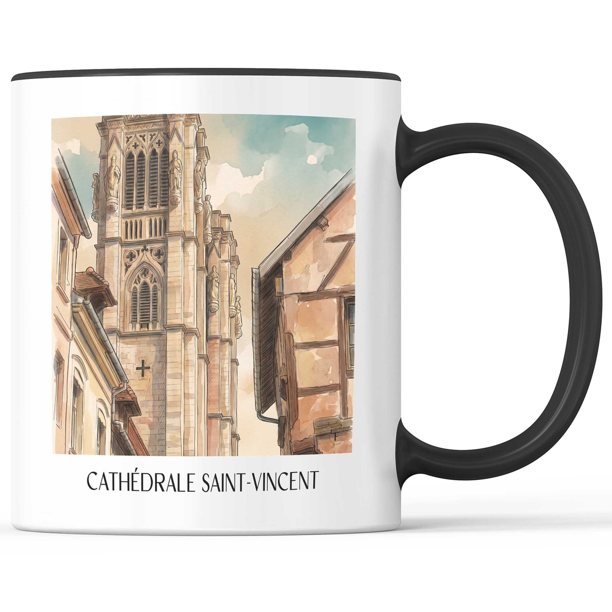 cathédrale-saint-vincent-chalon-sur-saône-frankreich-kaffeebecher-aquarell
