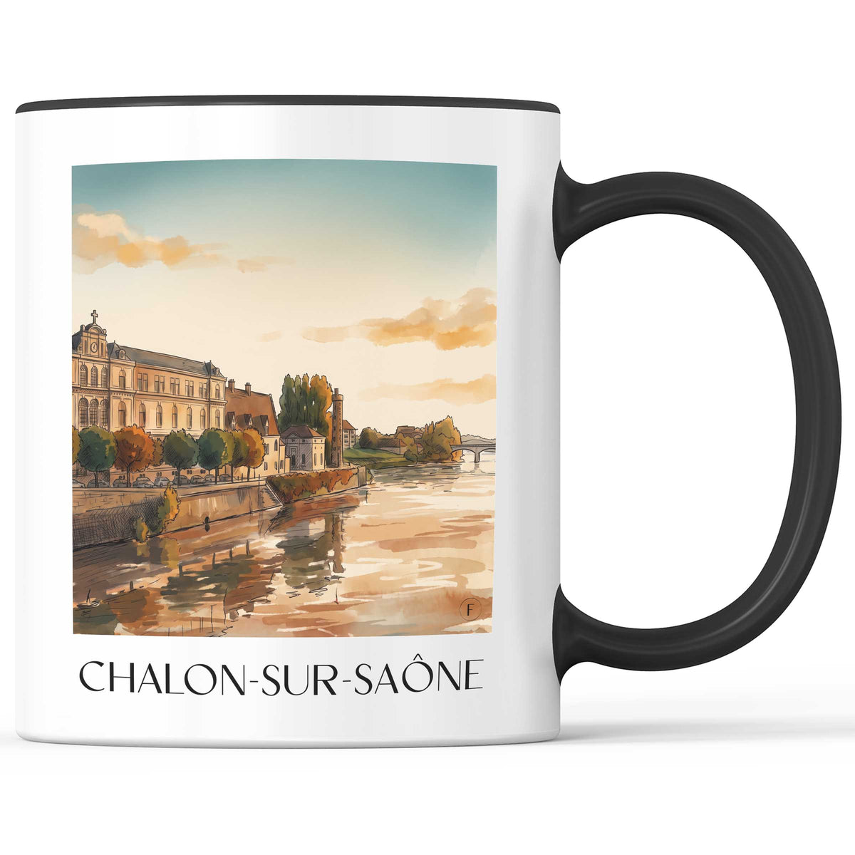 chalon-sur-saône-val-de-saône-frankreich-kaffeebecher-aquarell