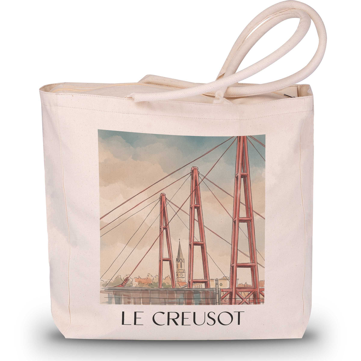 le-creusot-saône-et-loire-frankreich-einkaufstasche-aquarell