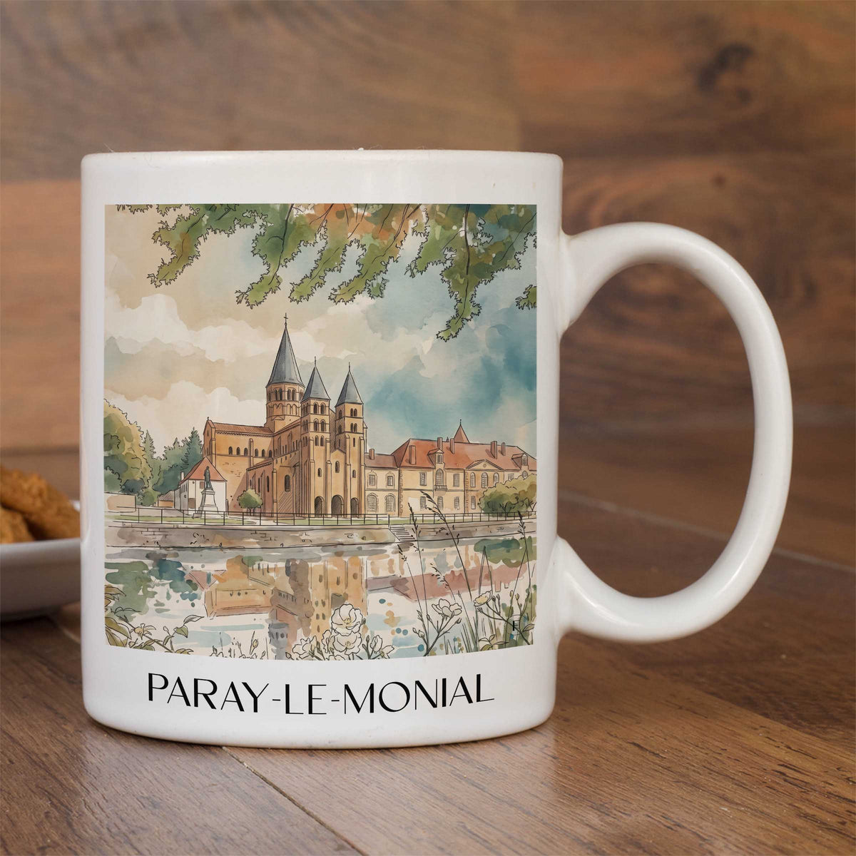 paray-le-monial-brionnais-frankreich-kaffeebecher-aquarell