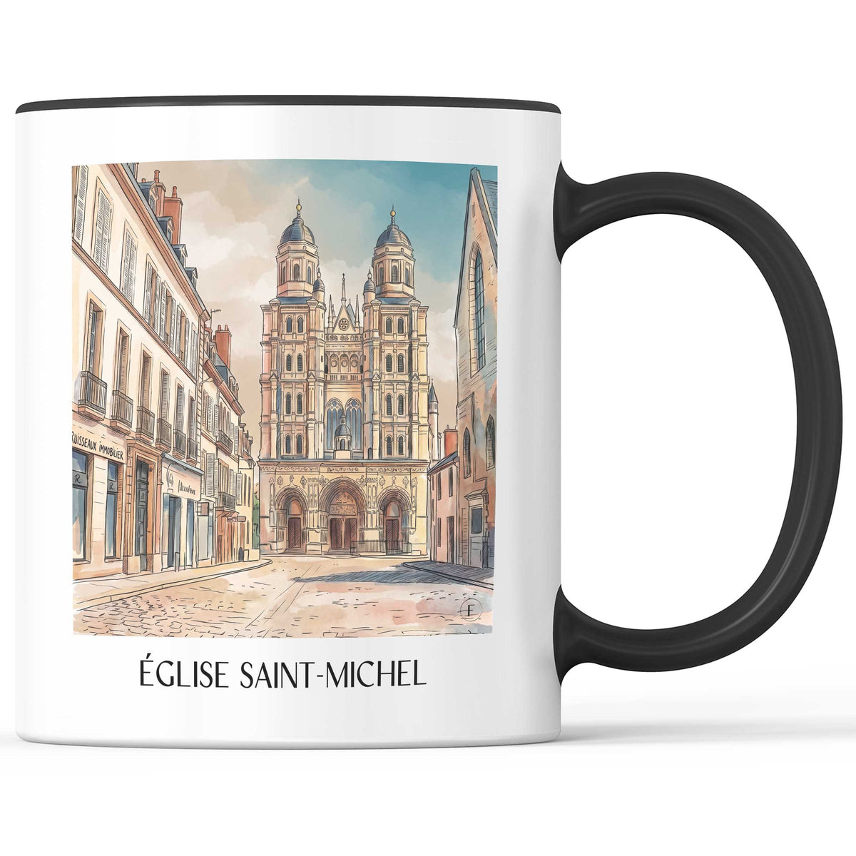 église-saint-michel-dijon-frankreich-kaffeebecher-aquarell