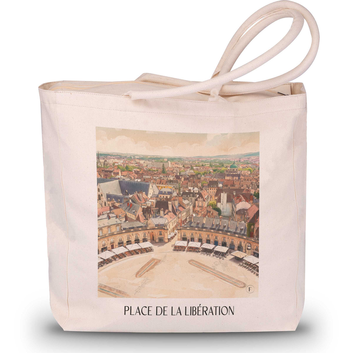 place-de-la-libération-dijon-frankreich-einkaufstasche-aquarell