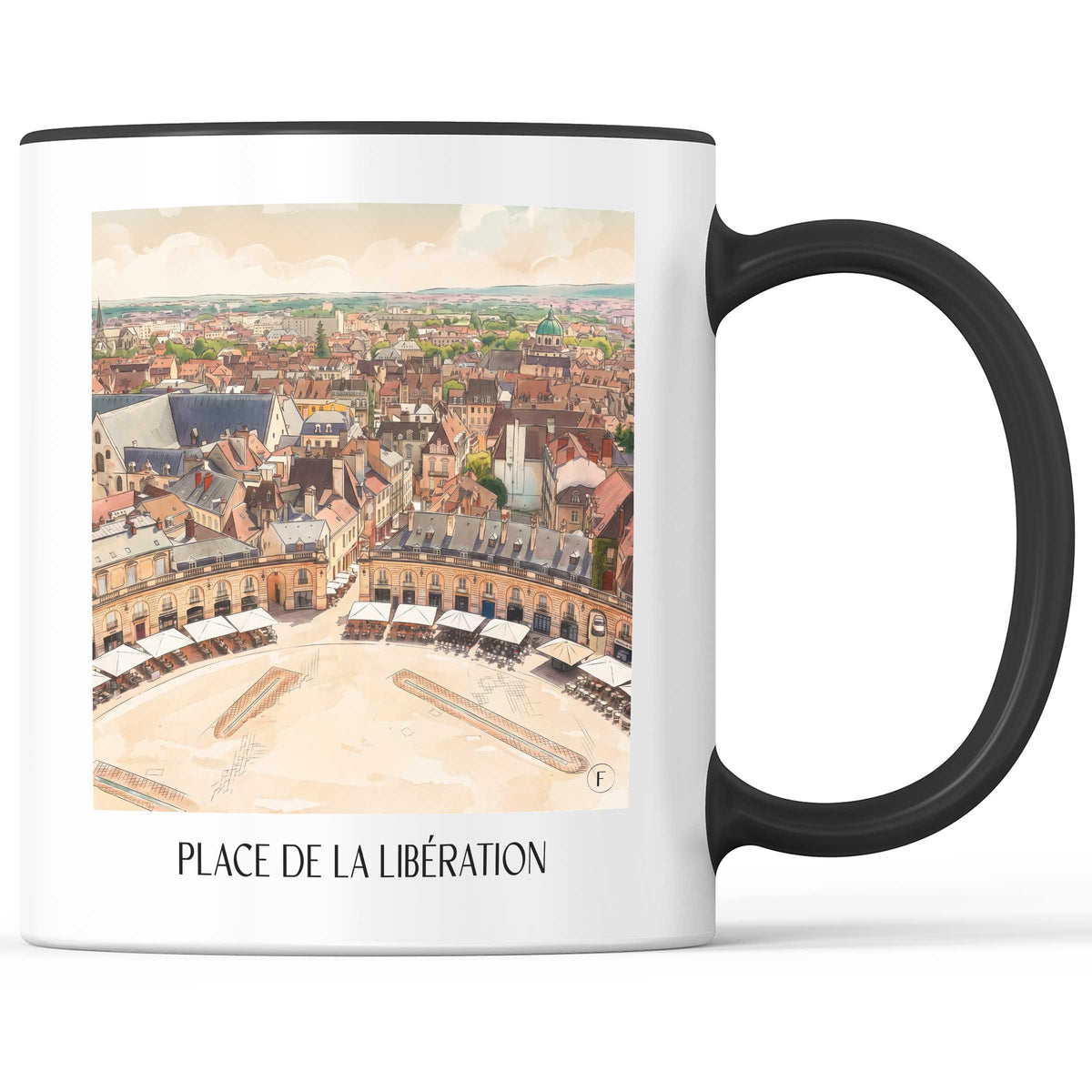 place-de-la-libération-dijon-frankreich-kaffeebecher-aquarell