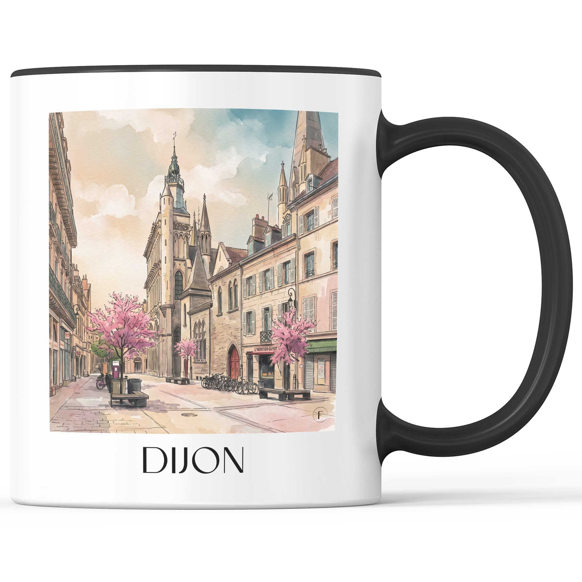 dijon-bourgogne-frankreich-kaffeebecher-aquarell
