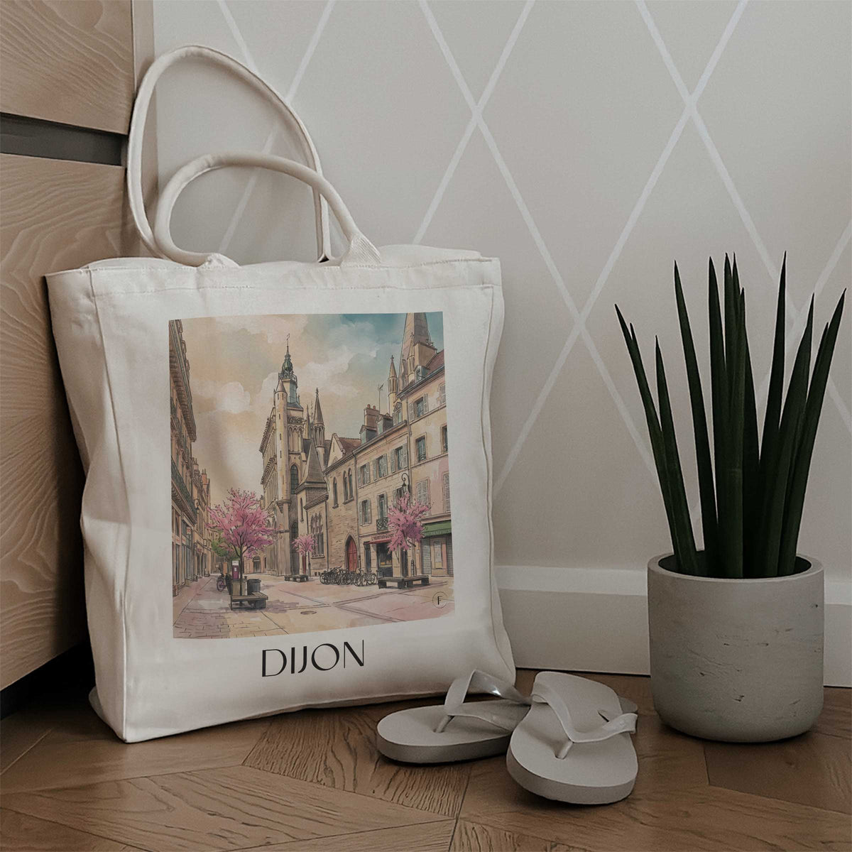 dijon-bourgogne-frankreich-einkaufstasche-aquarell