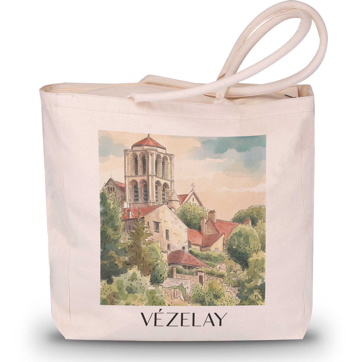 vézelay-morvan-frankreich-einkaufstasche-aquarell