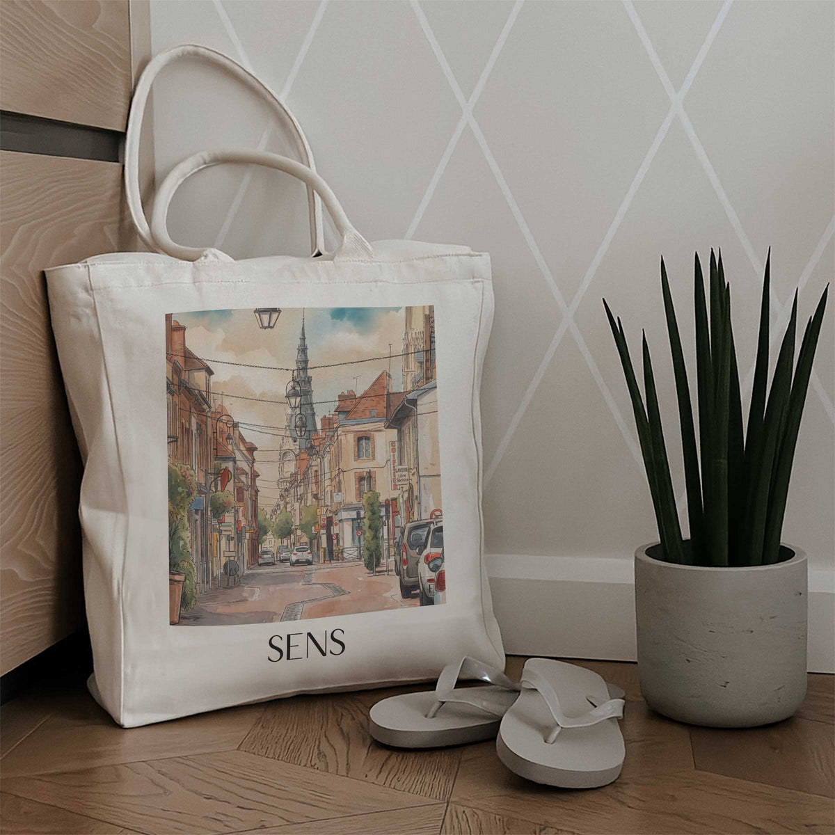 sens-bourgogne-frankreich-einkaufstasche-aquarell