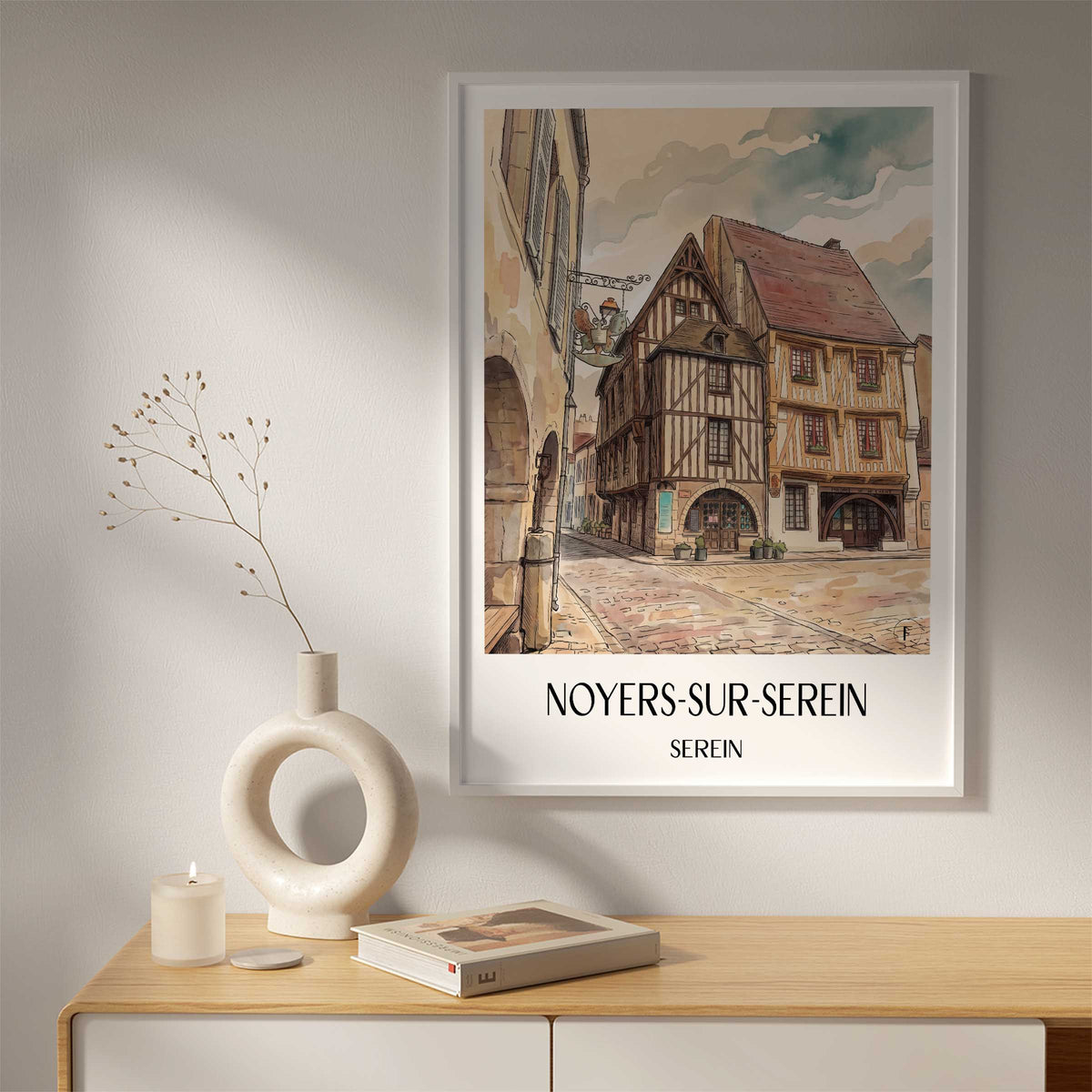 noyers-sur-serein-serein-frankreich-poster-aquarell