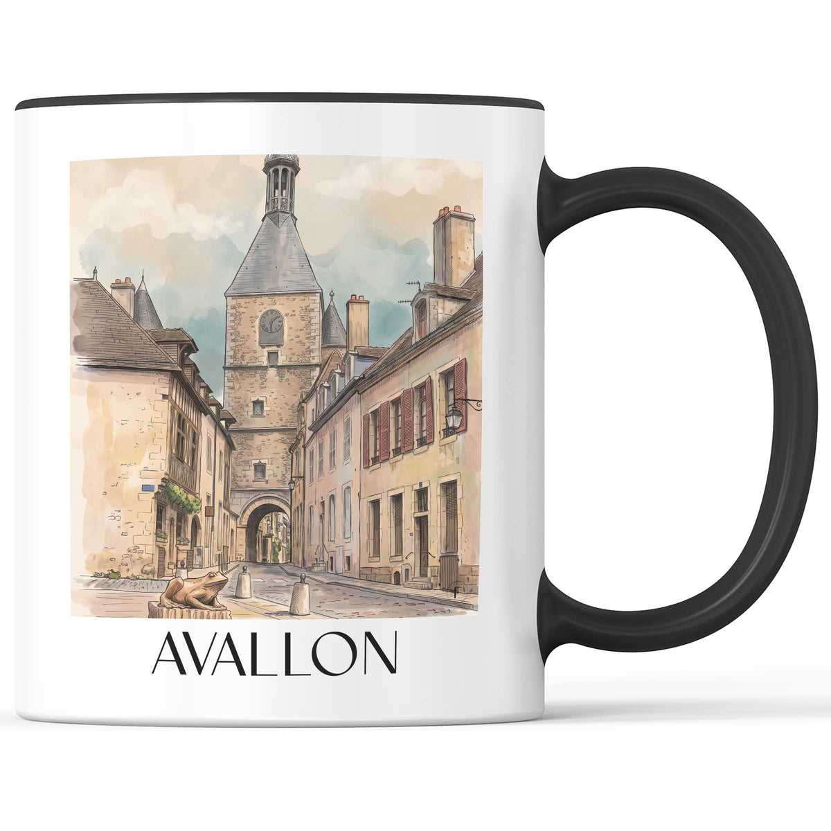 avallon-morvan-frankreich-kaffeebecher-aquarell