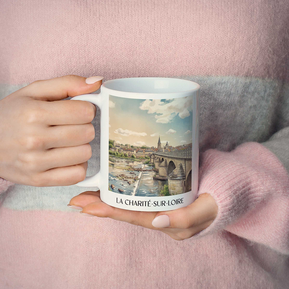 la-charité-sur-loire-nièvre-frankreich-kaffeebecher-aquarell