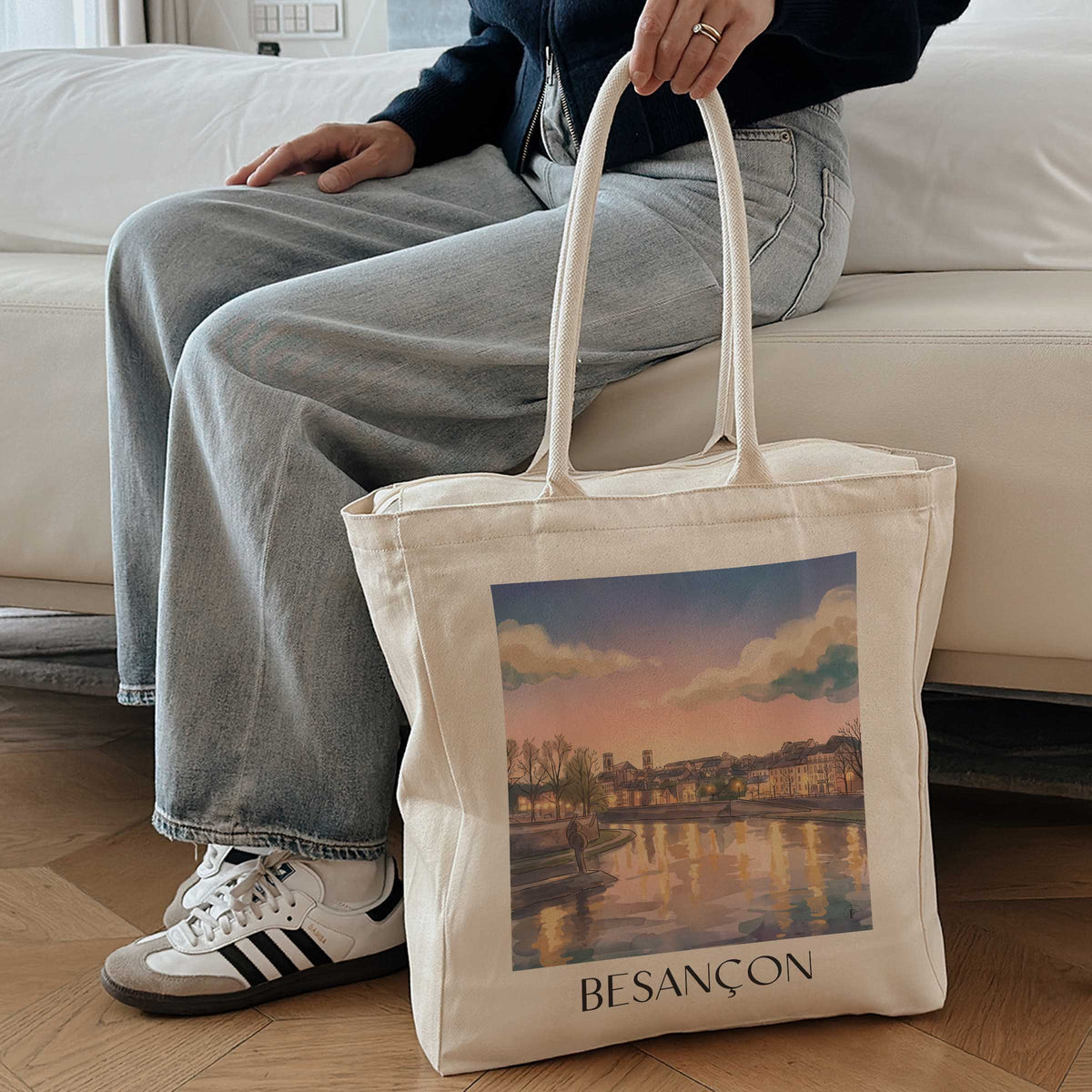 besançon-franche-comté-frankreich-einkaufstasche-aquarell