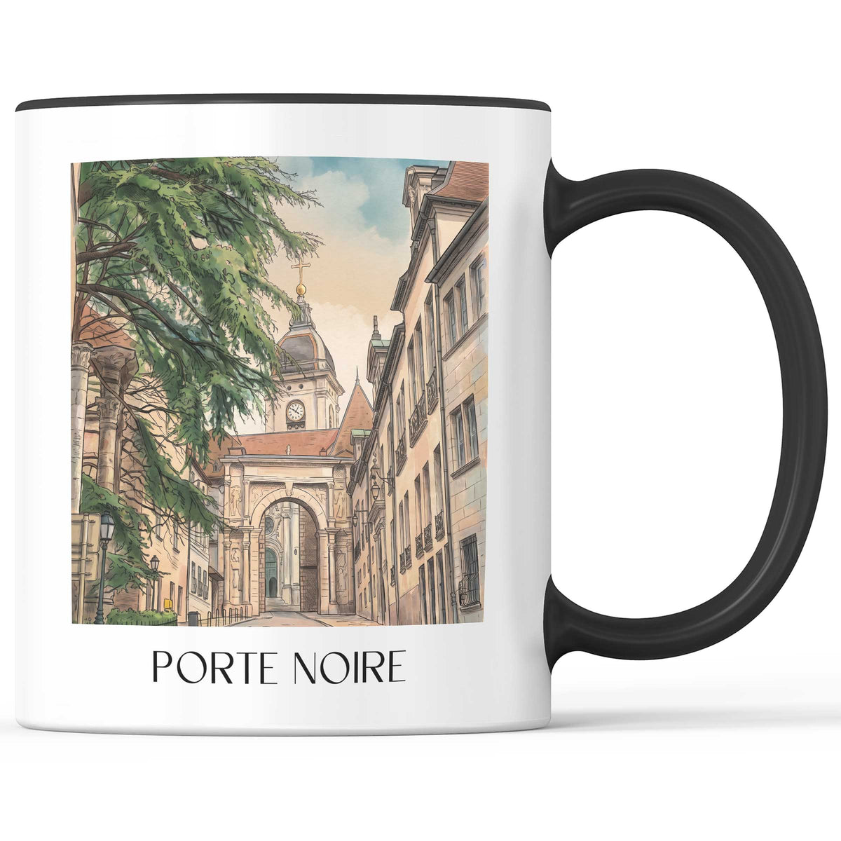 porte-noire-besançon-frankreich-kaffeebecher-aquarell