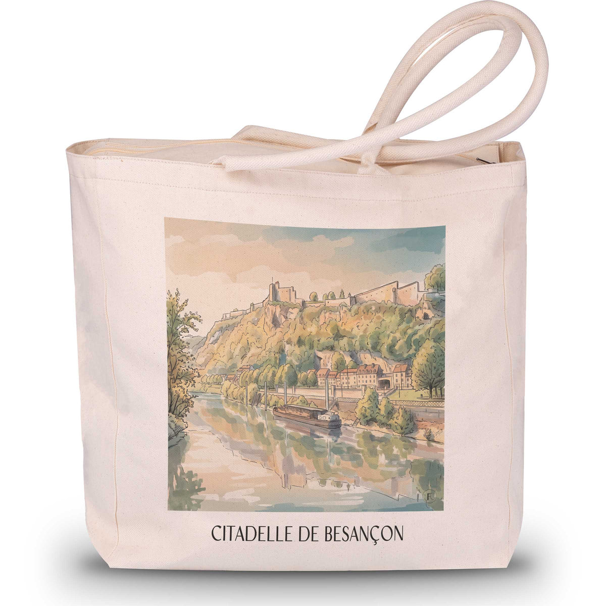 citadelle-de-besançon-besançon-frankreich-einkaufstasche-aquarell