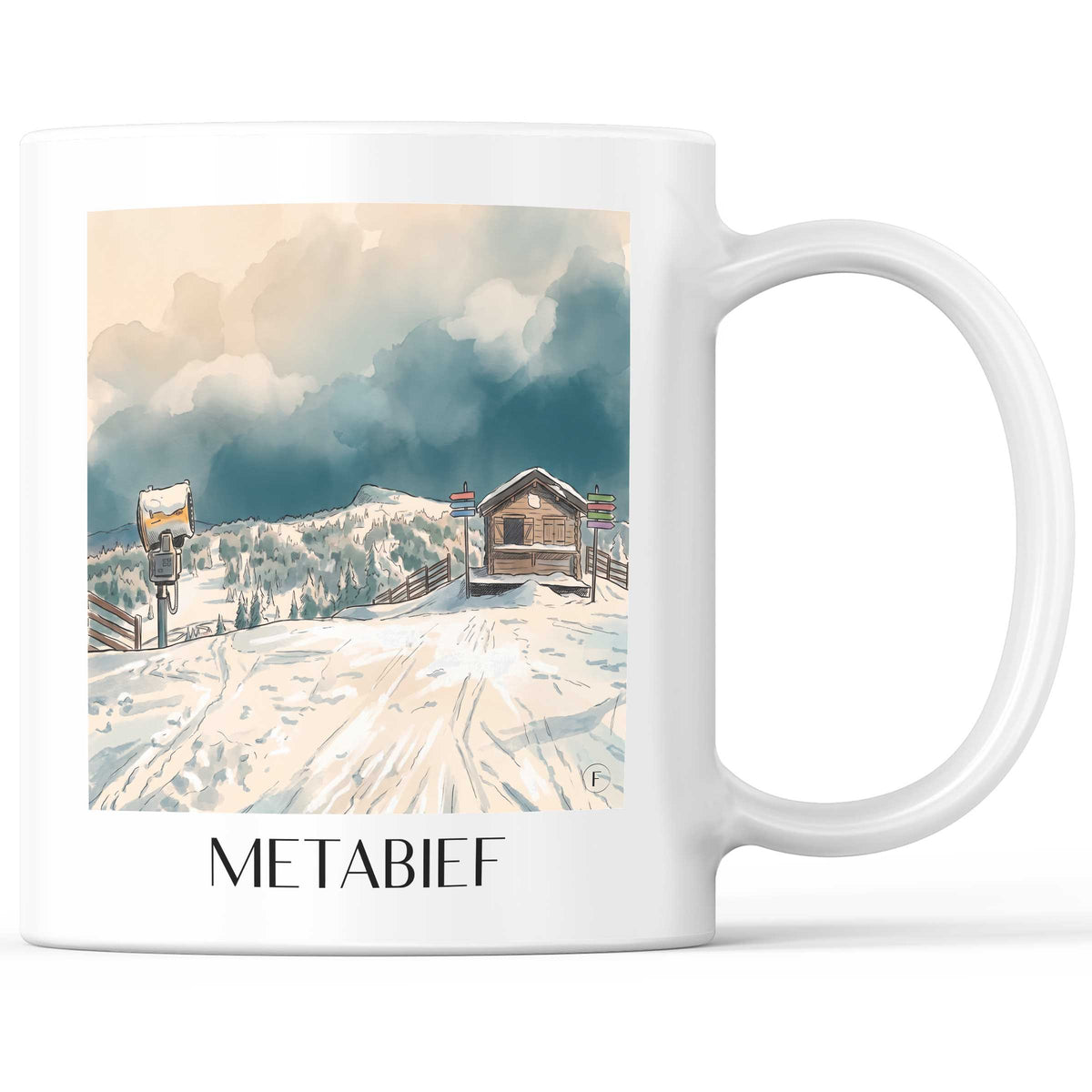 Métabief Kaffeebecher - Haut-Doubs - Frankreich Becher - Kaffeetasse im Aquarell Stil