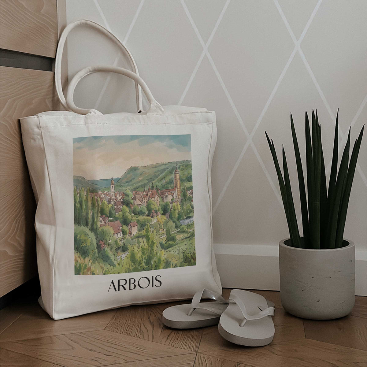 arbois-vignoble-du-jura-frankreich-einkaufstasche-aquarell