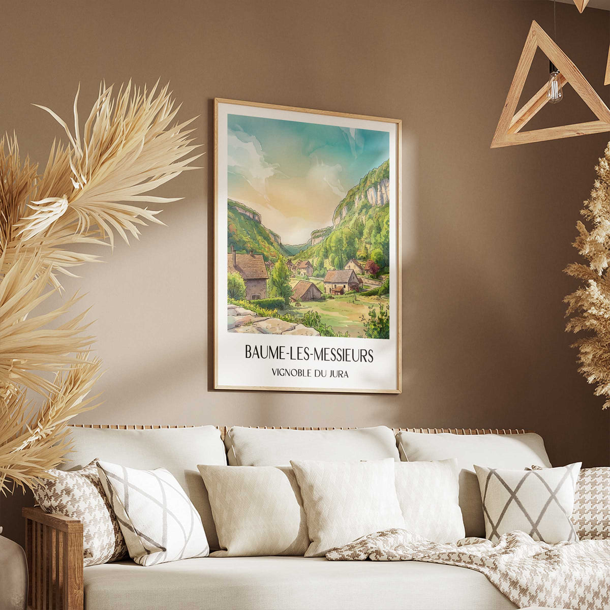 baume-les-messieurs-vignoble-du-jura-frankreich-poster-aquarell