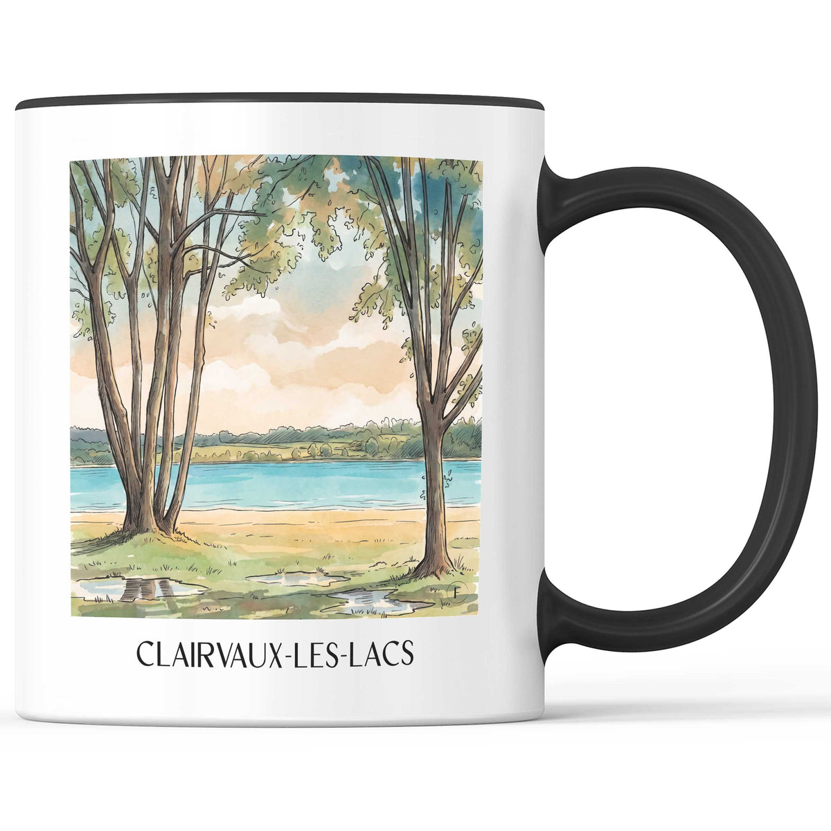 clairvaux-les-lacs-région-des-lacs-frankreich-kaffeebecher-aquarell
