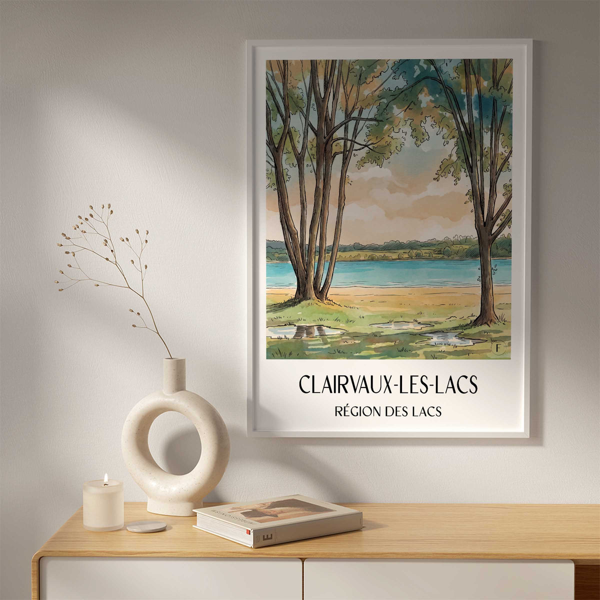 clairvaux-les-lacs-région-des-lacs-frankreich-poster-aquarell