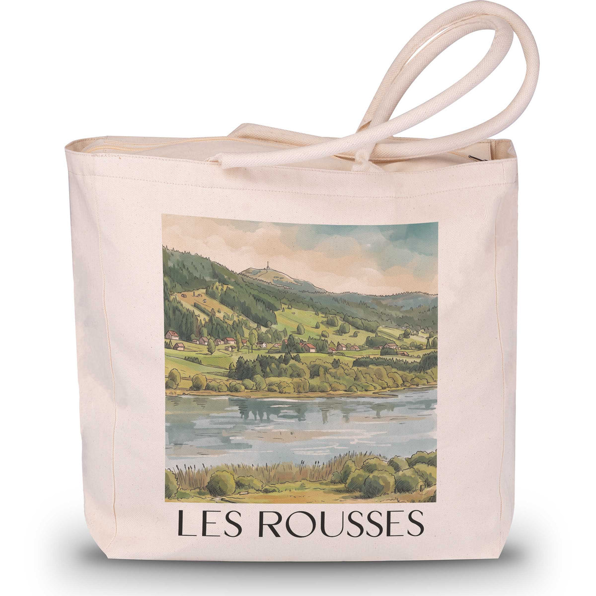Les Rousses Shopping Tasche - Haut-Jura - Frankreich Tote Bag - Einkaufstasche im Aquarell Stil