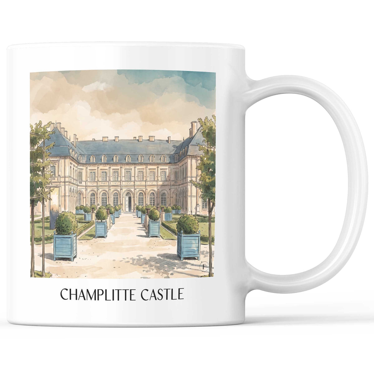 Château de Champlitte Kaffeebecher - Haute-Saône - Frankreich Becher - Kaffeetasse im Aquarell Stil