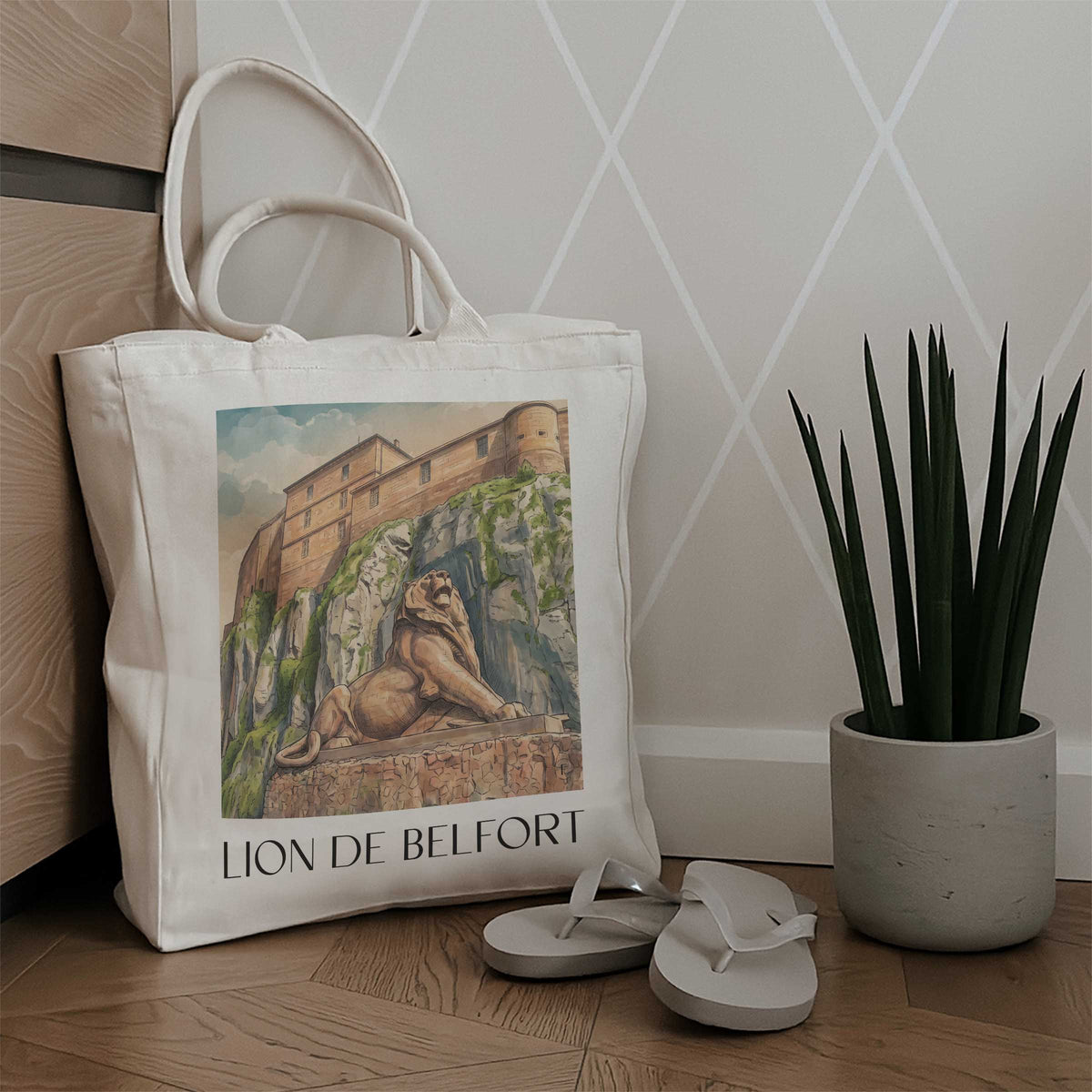 lion-de-belfort-belfort-frankreich-einkaufstasche-aquarell