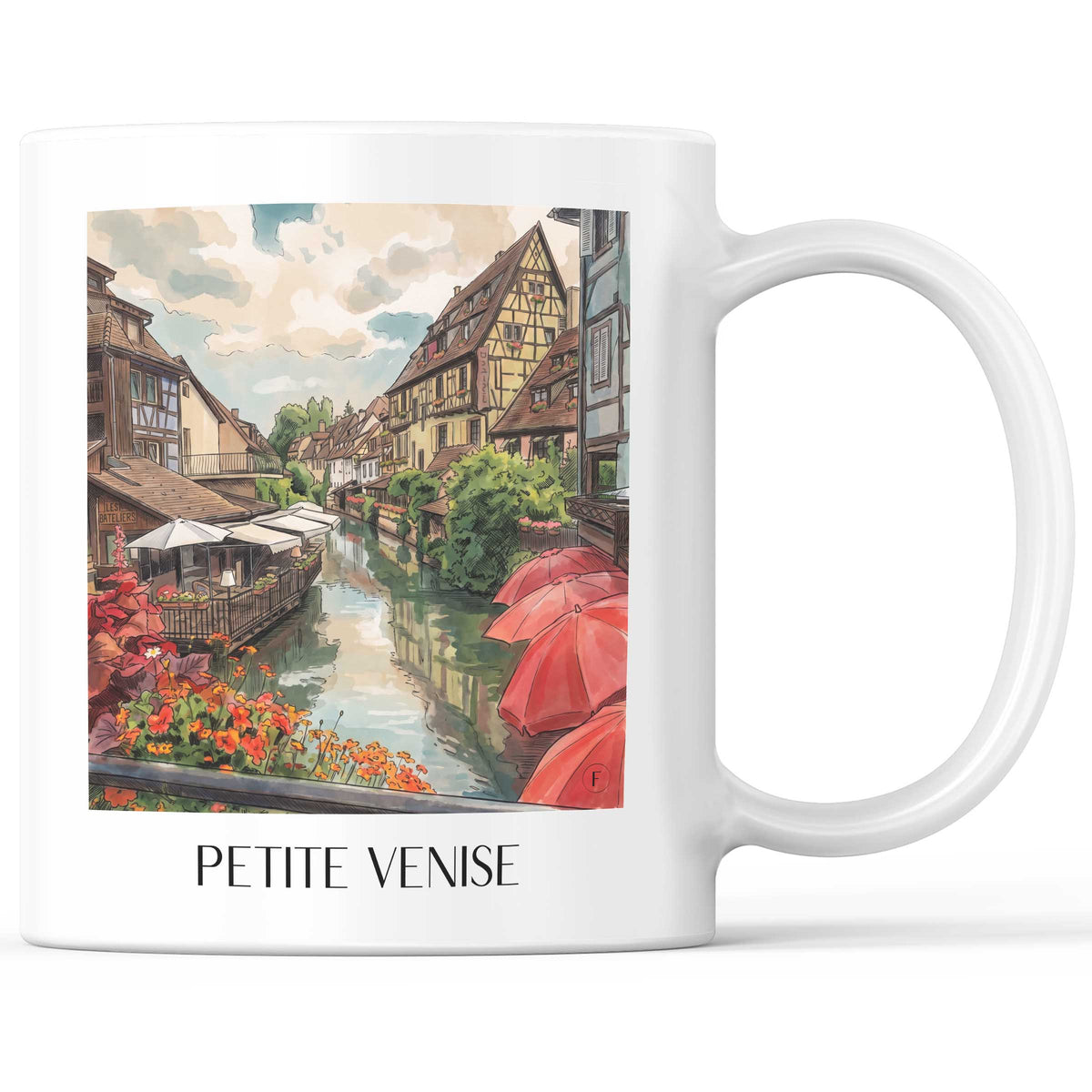 Petite Venise Kaffeebecher - Colmar - Frankreich Becher - Kaffeetasse im Aquarell Stil