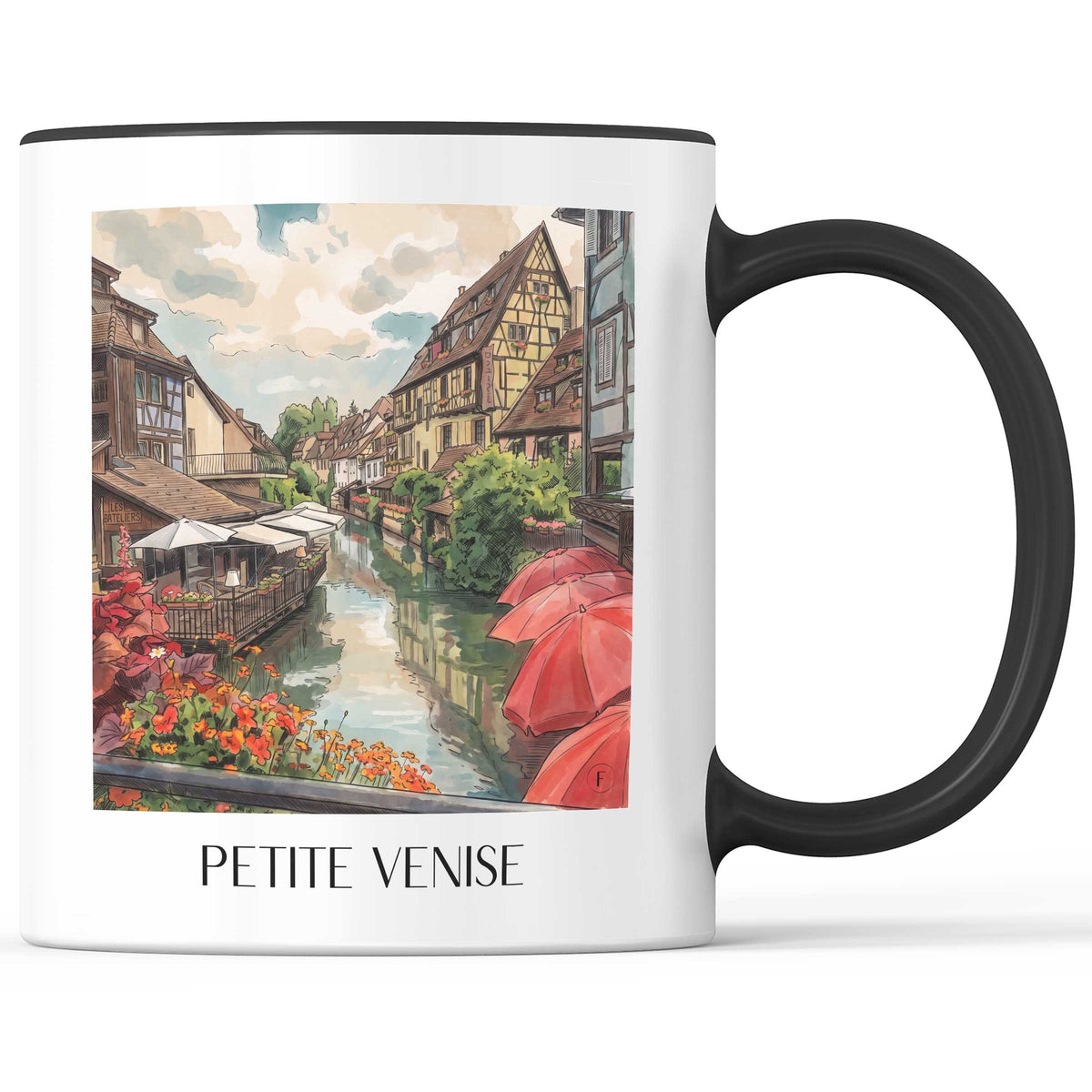 Petite Venise Kaffeebecher - Colmar - Frankreich Becher - Kaffeetasse im Aquarell Stil