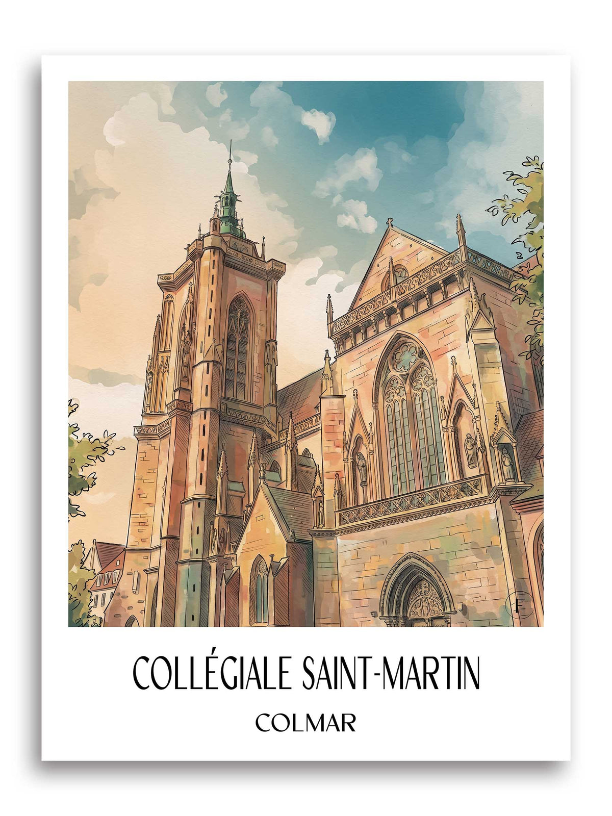 collégiale-saint-martin-colmar-frankreich-poster-aquarell