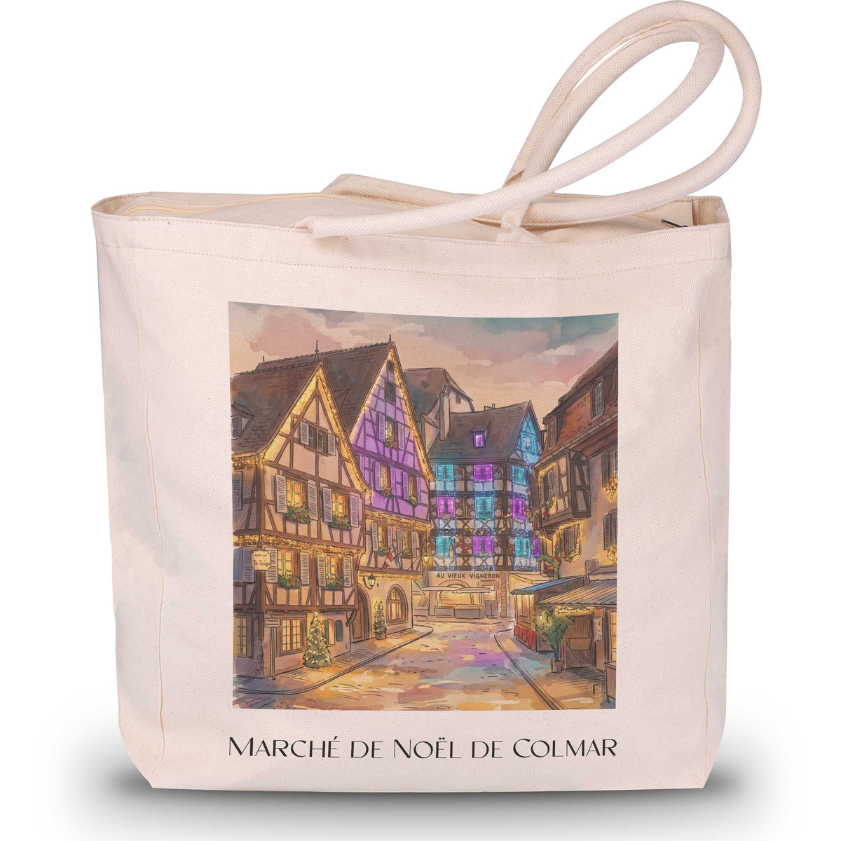 marché-de-noël-colmar-frankreich-einkaufstasche-aquarell
