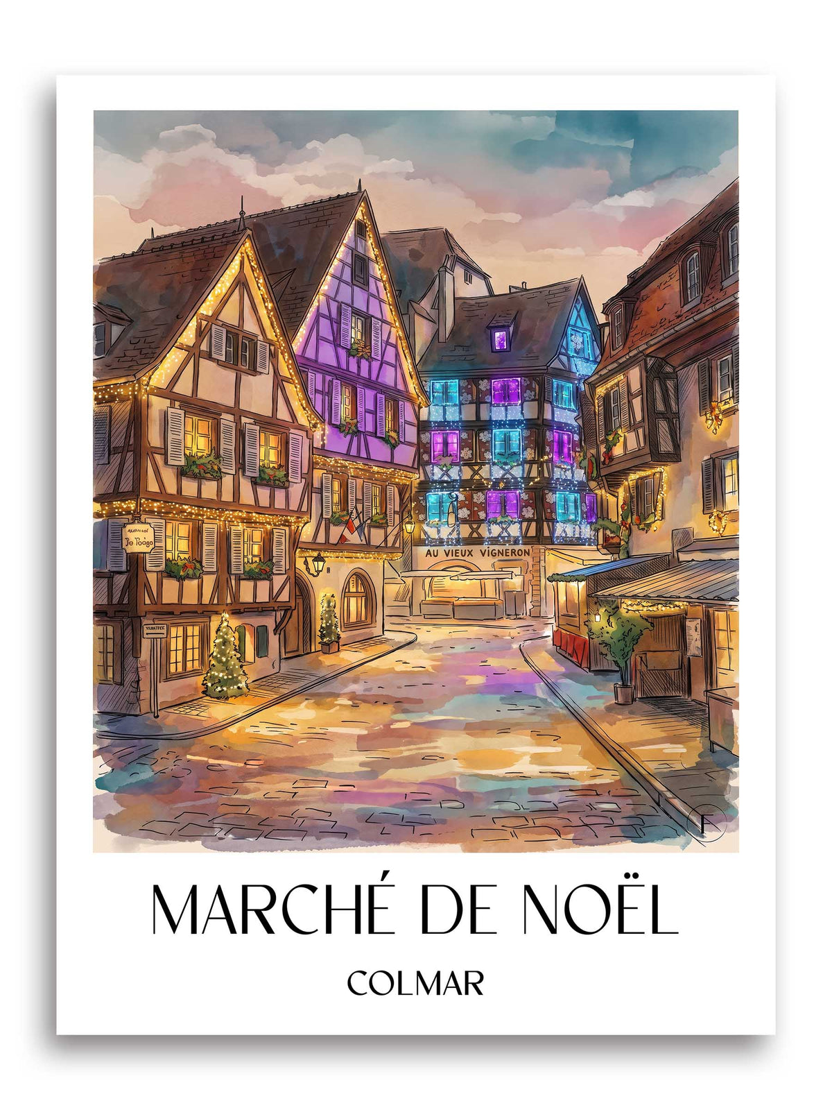 marché-de-noël-colmar-frankreich-poster-aquarell