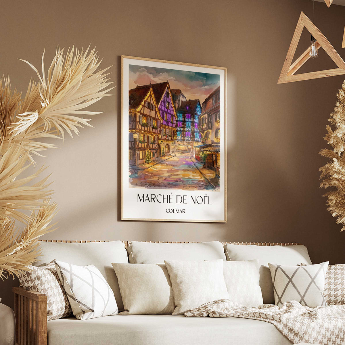 marché-de-noël-colmar-frankreich-poster-aquarell