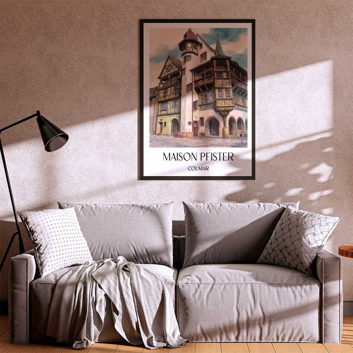 maison-pfister-colmar-frankreich-poster-aquarell
