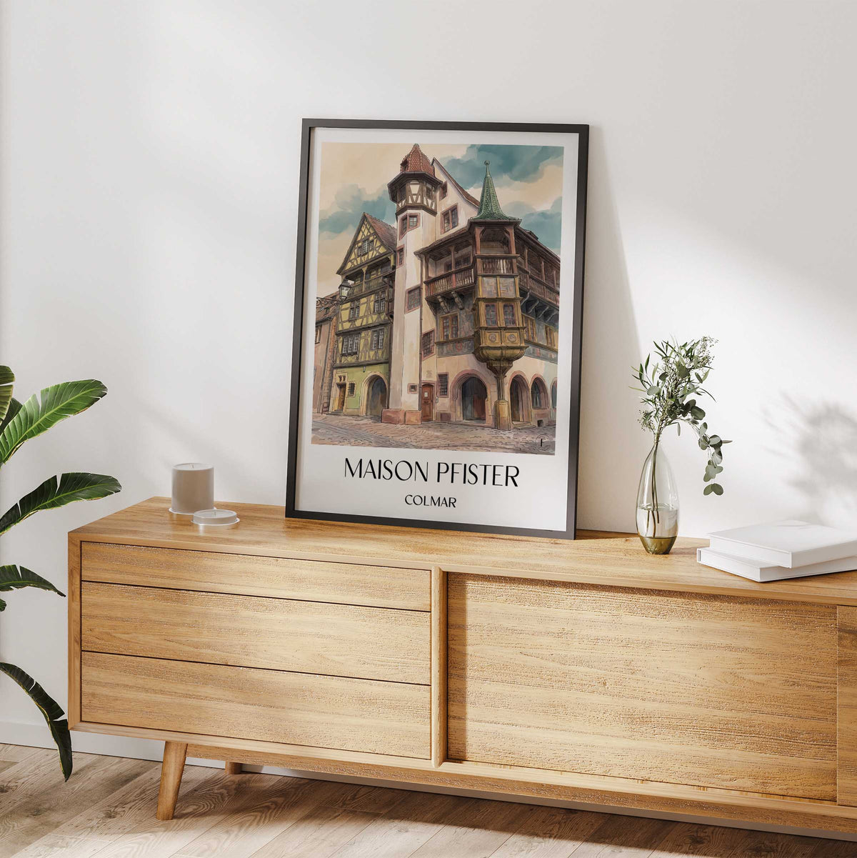 maison-pfister-colmar-frankreich-poster-aquarell