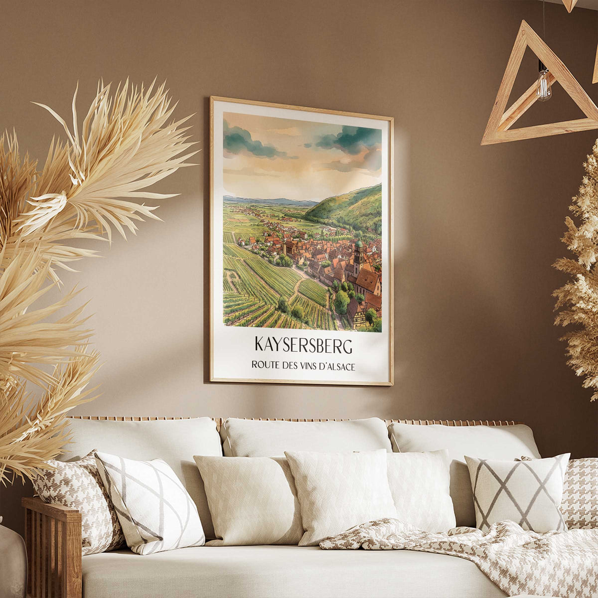 kaysersberg-route-des-vins-d'alsace-frankreich-poster-aquarell