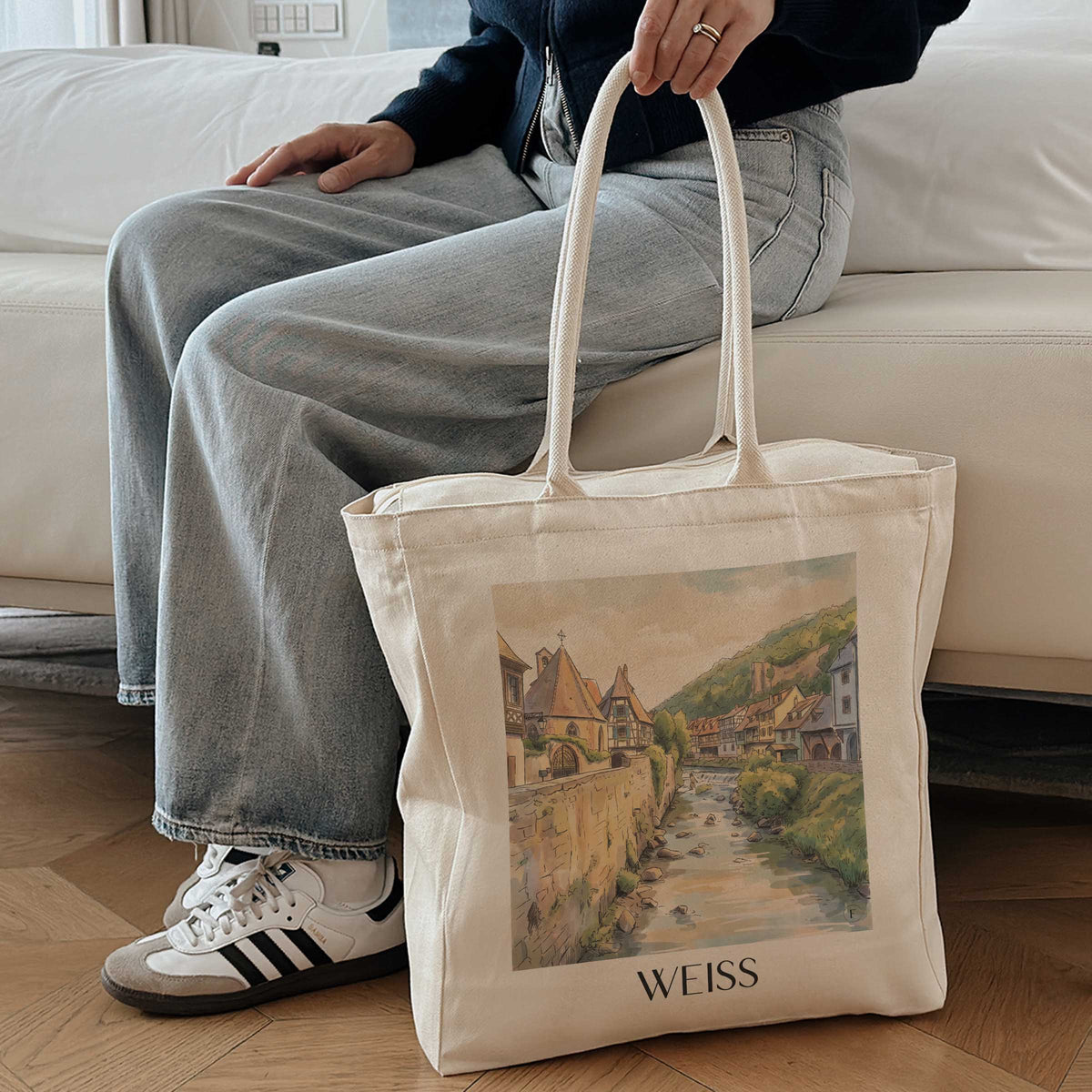 weiss-kayserberg-frankreich-einkaufstasche-aquarell