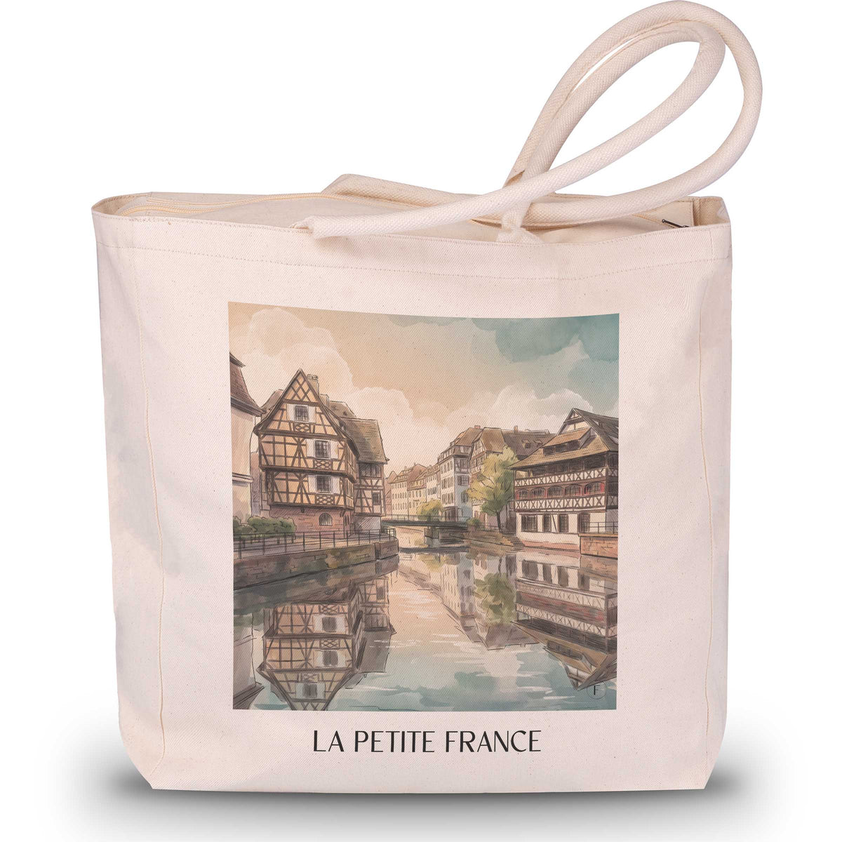 La Petite France Shopping Tasche - Strasbourg - Frankreich Tote Bag - Einkaufstasche im Aquarell Stil