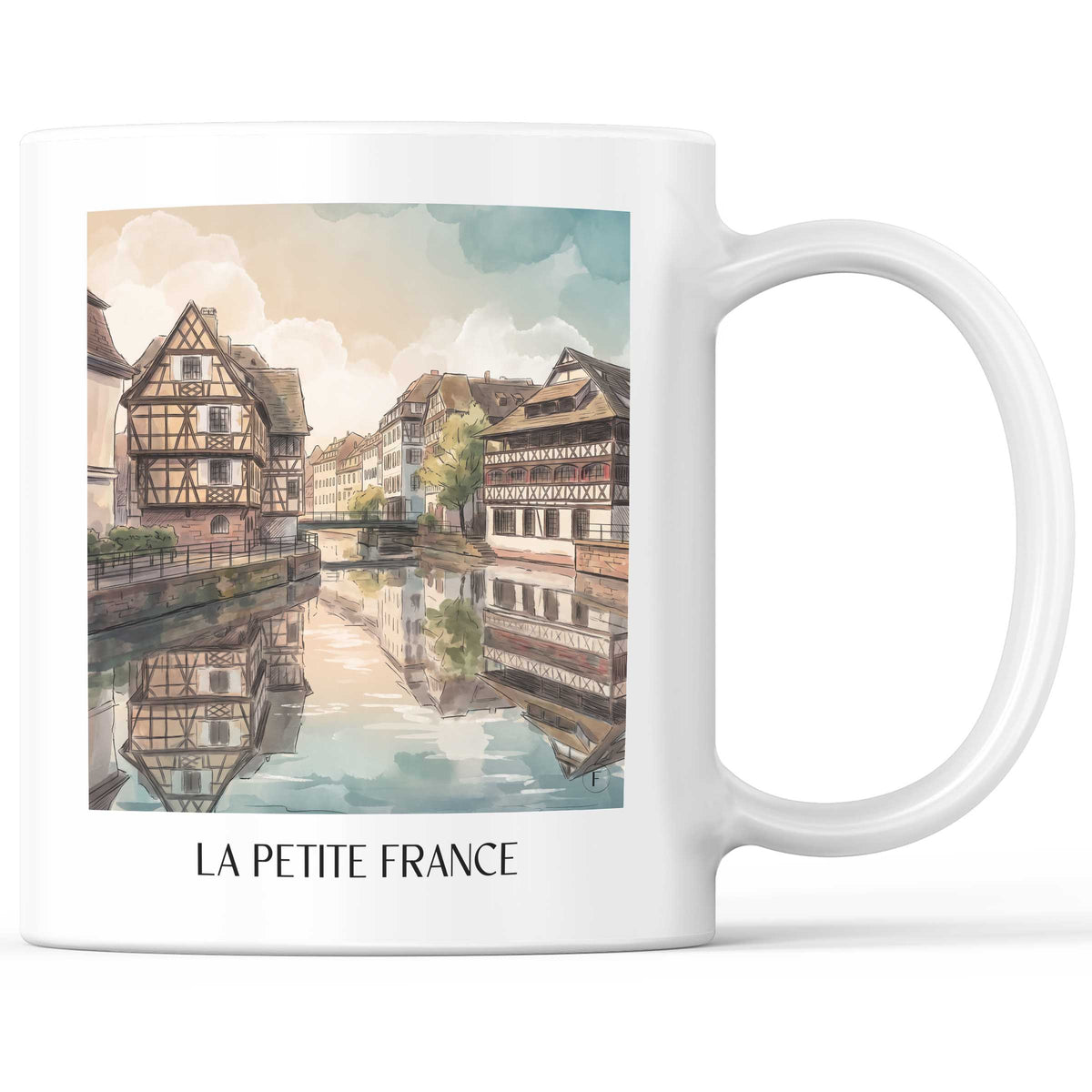 La Petite France Kaffeebecher - Strasbourg - Frankreich Becher - Kaffeetasse im Aquarell Stil