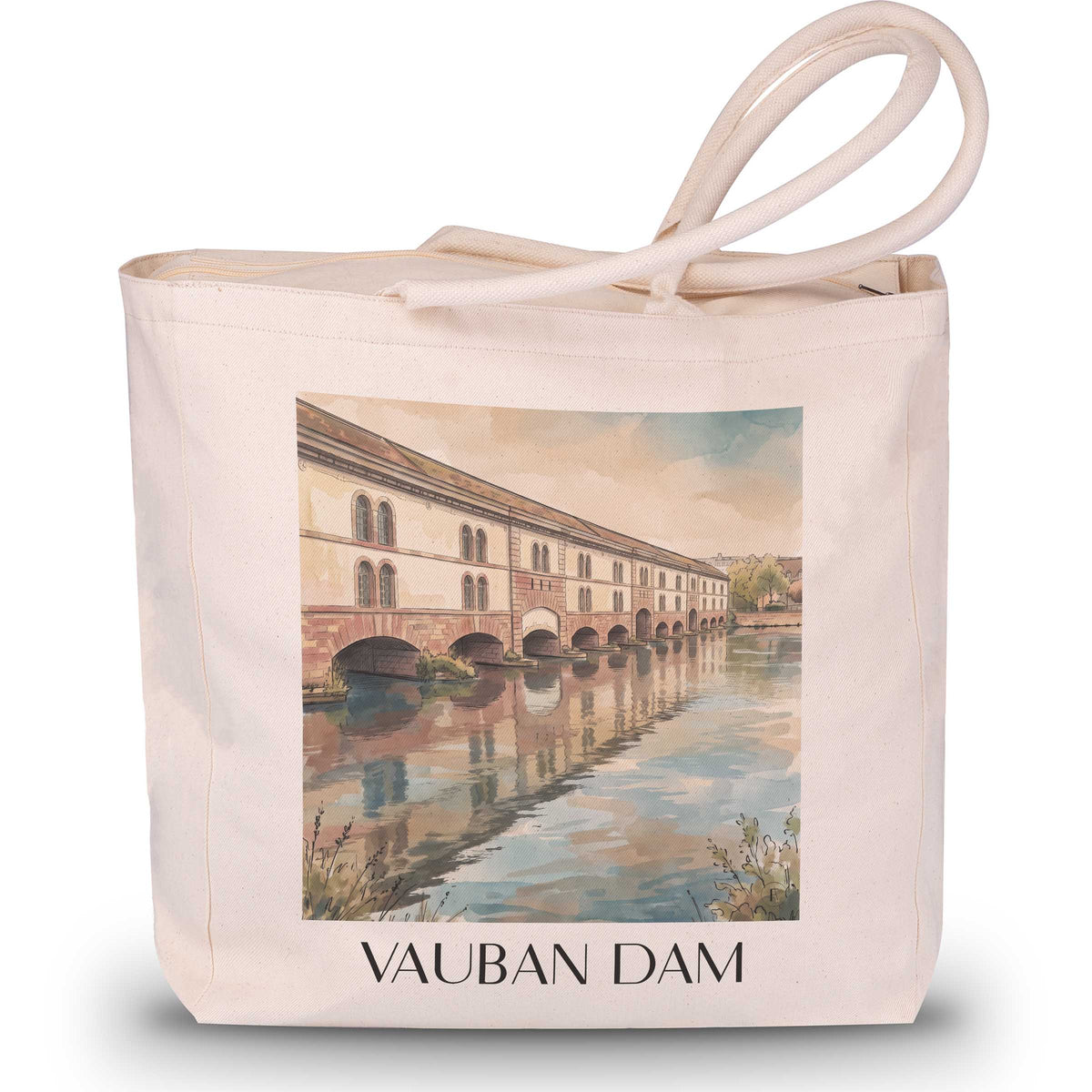 Barrage Vauban Shopping Tasche - Strasbourg - Frankreich Tote Bag - Einkaufstasche im Aquarell Stil