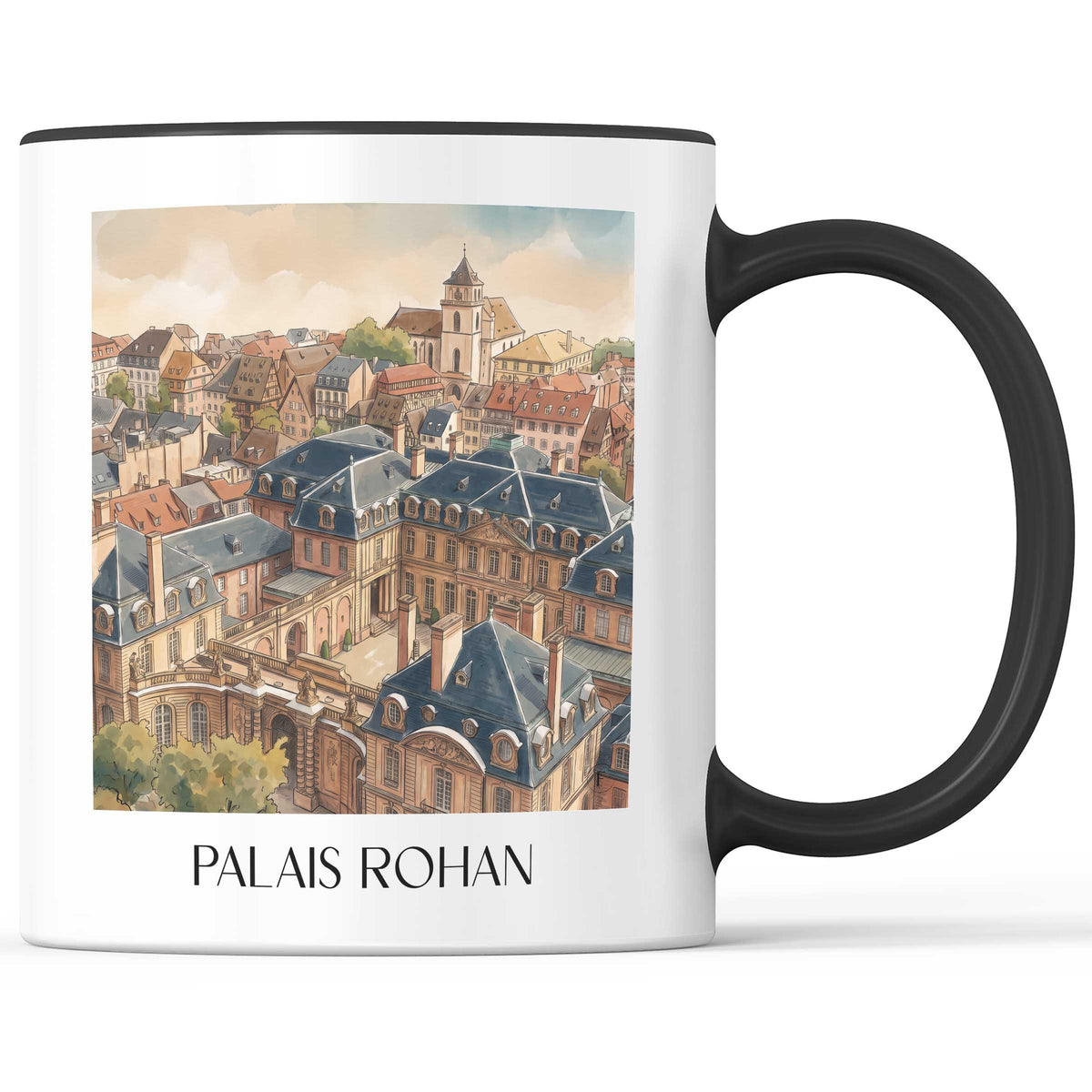 Palais Rohan Kaffeebecher - Strasbourg - Frankreich Becher - Kaffeetasse im Aquarell Stil