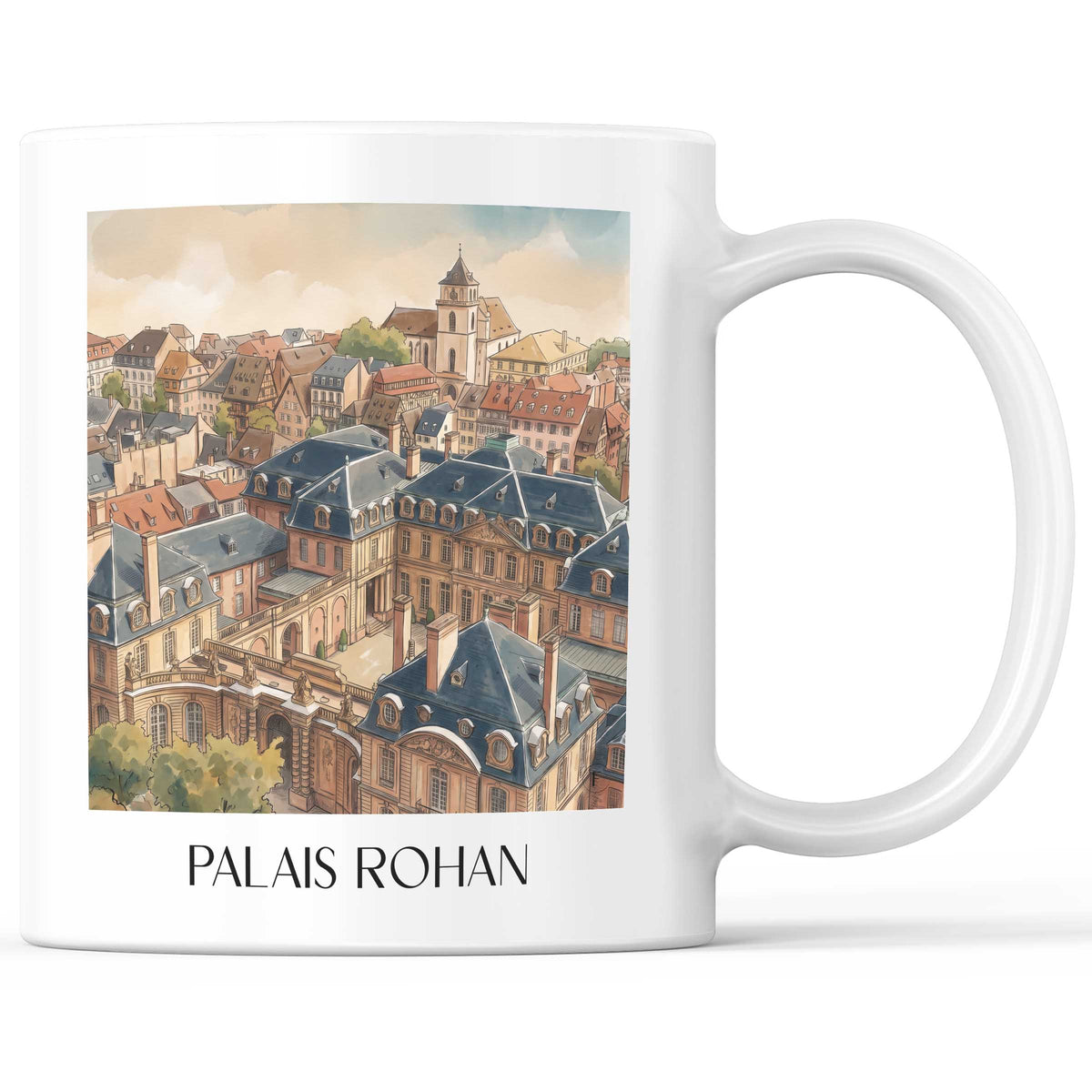 Palais Rohan Kaffeebecher - Strasbourg - Frankreich Becher - Kaffeetasse im Aquarell Stil