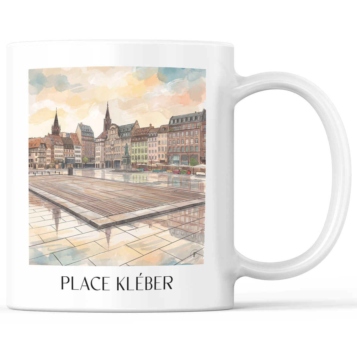 Place Kléber Kaffeebecher - Strasbourg - Frankreich Becher - Kaffeetasse im Aquarell Stil