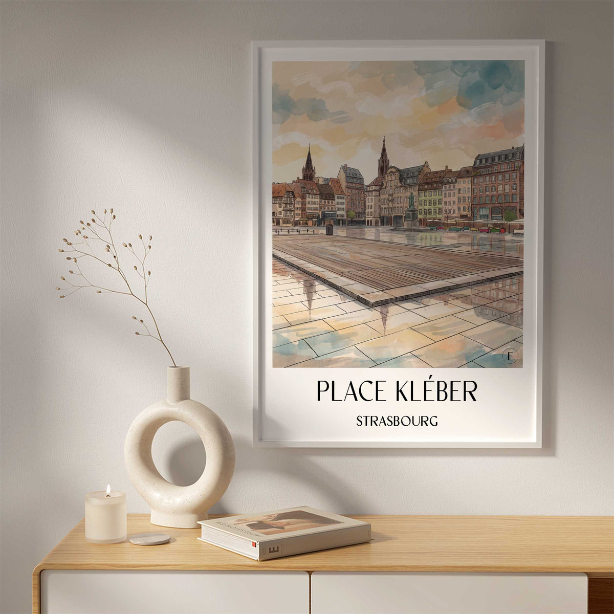 place-kléber-strasbourg-frankreich-poster-aquarell