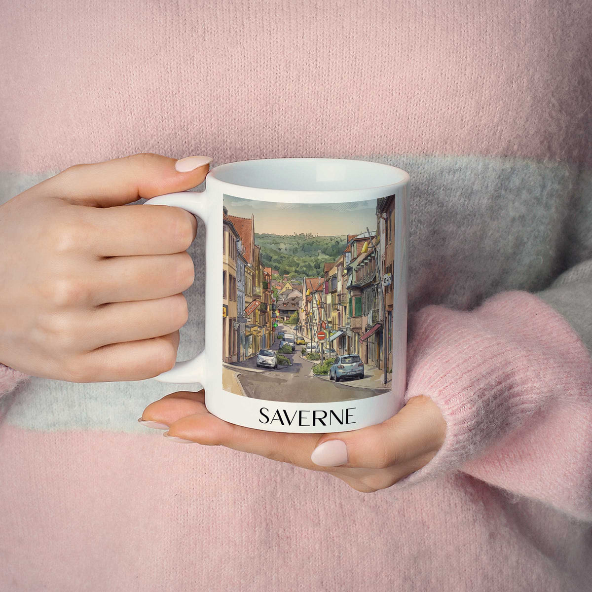 saverne-bas-rhin-frankreich-kaffeebecher-aquarell