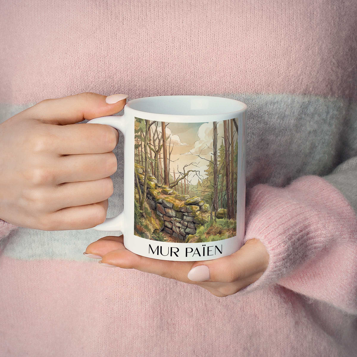 mur-païen-mont-sainte-odile-frankreich-kaffeebecher-aquarell